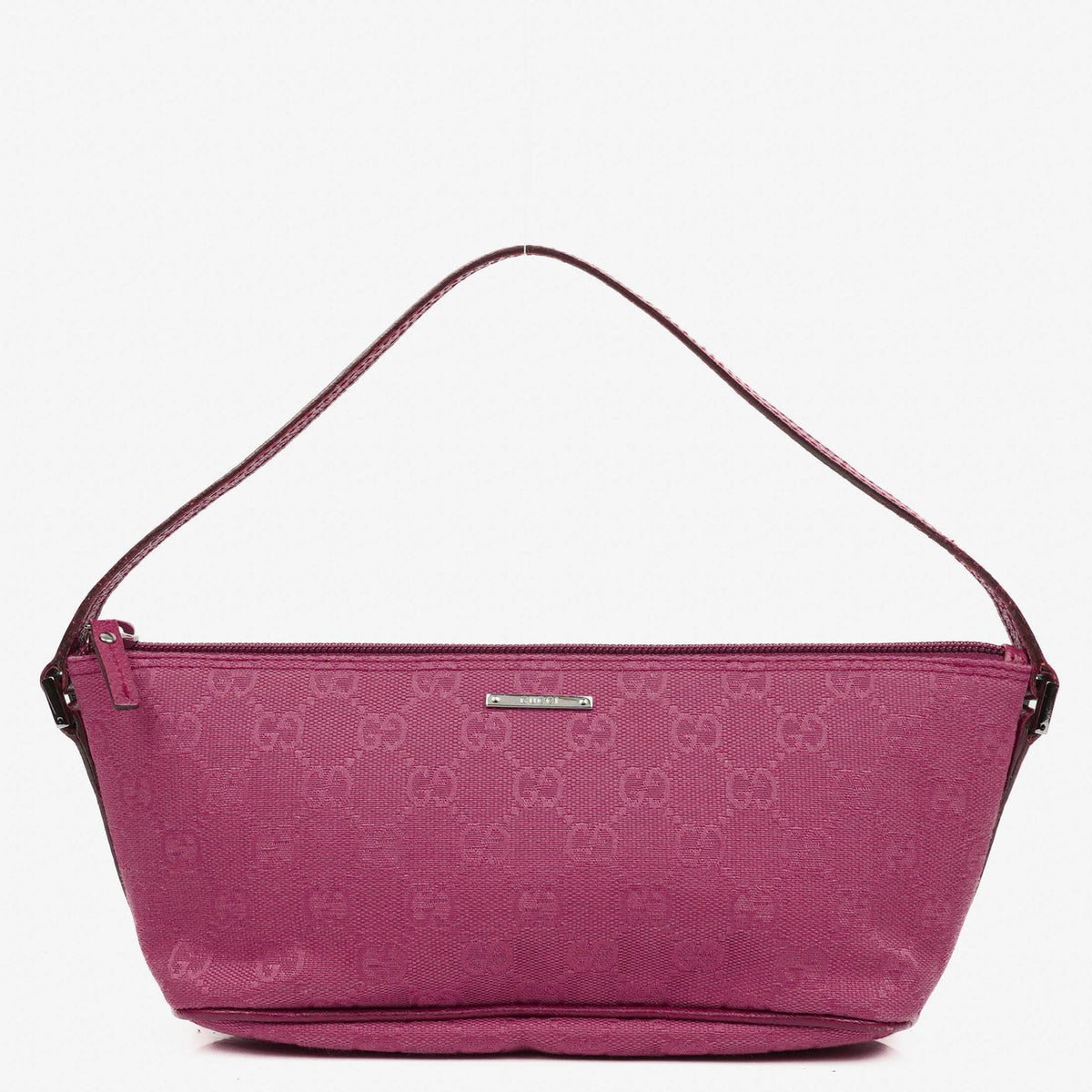Bolso Mini Baguette Gucci Boat Pochette en Lona GG Canvas Rosa