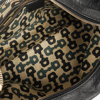 Gucci Bolso de Hombro Guccissima Horsebit Mediano en Piel Negra