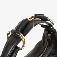 Gucci Bolso de Hombro Guccissima Horsebit Mediano en Piel Negra