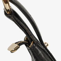 Gucci Bolso de Hombro Guccissima Horsebit Mediano en Piel Negra