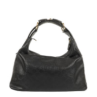Gucci Bolso de Hombro Guccissima Horsebit Mediano en Piel Negra