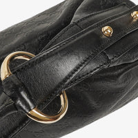 Gucci Bolso de Hombro Guccissima Horsebit Mediano en Piel Negra