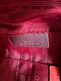 Bolso Mini Boston Loewe Heritage en Piel Roja con Logo Grabado