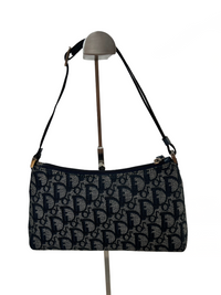 Bolso Christian Dior Pochette Trotter en Lona Oblique Azul Marino
