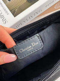 Bolso Christian Dior Pochette Trotter en Lona Oblique Azul Marino