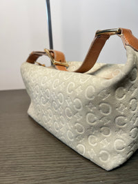 Bolso de hombro Celine C Monogram de Ante Blanco Vintage