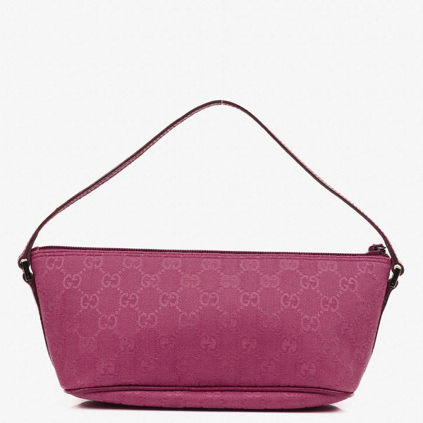 Bolso Mini Baguette Gucci Boat Pochette en Lona GG Canvas Rosa