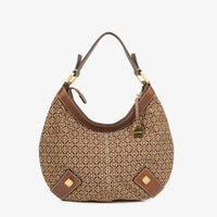 Bolso de Hombro Loewe New Road Hobo en Lona Anagram y Piel