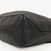 Gucci Bolso de Hombro Guccissima Horsebit Mediano en Piel Negra