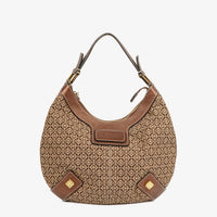 Bolso de Hombro Loewe New Road Hobo en Lona Anagram y Piel