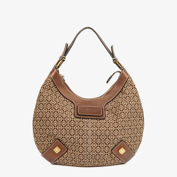 Bolso de Hombro Loewe New Road Hobo en Lona Anagram y Piel